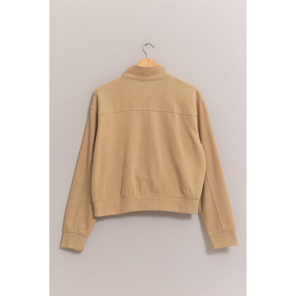 Cream Half Zip Sweatshirt