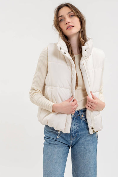 Puffy Cream Vest