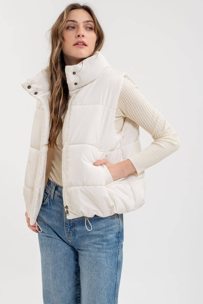 Puffy Cream Vest