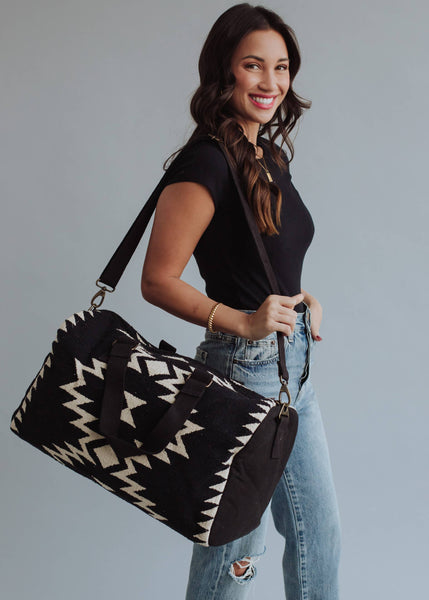 Brie Black & Cream | Aztec Duffel Bag