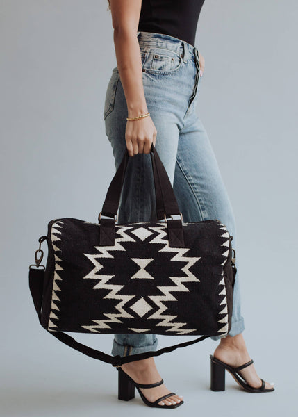 Brie Black & Cream | Aztec Duffel Bag