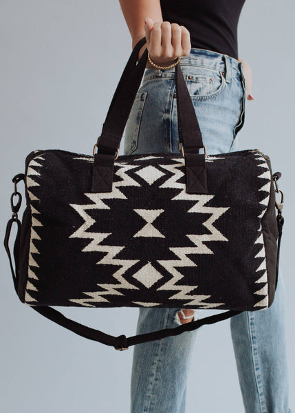 Brie Black & Cream | Aztec Duffel Bag