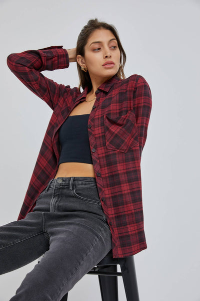 Kloe Classic Plaid Flannel Shirt