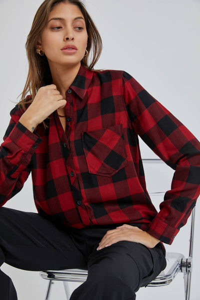 Classic Plaid Gingham Top | Red Black