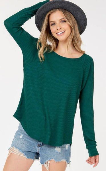 Willa Waffle Top | Green