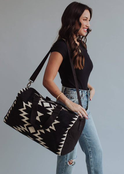 Brie Black & Cream | Aztec Duffel Bag