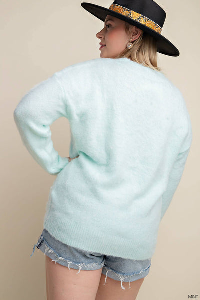 Plus | Minty Fluffy Sweater